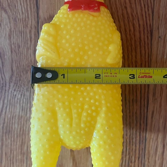 🐓 Cackling Rubber Chicken Whoopie Cushion/Toy/Pet Toy in Yellow and Red - Picture 3 of 8